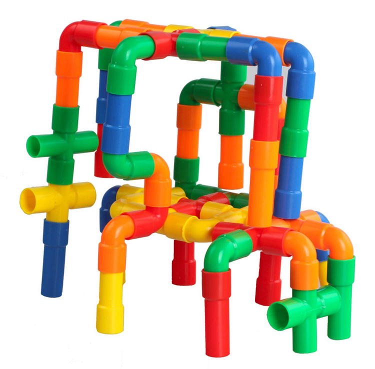 管道式积木 水管拼插玩具 儿童学习益智玩具 宝宝组装积木