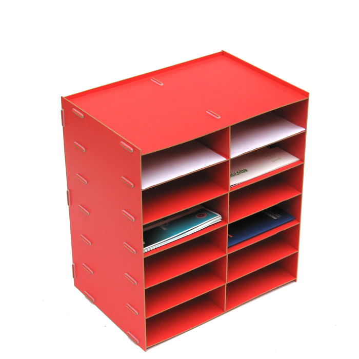 大空间A4文件收纳架DIY木质办公文档整理柜票据架桌面文件盒B3019