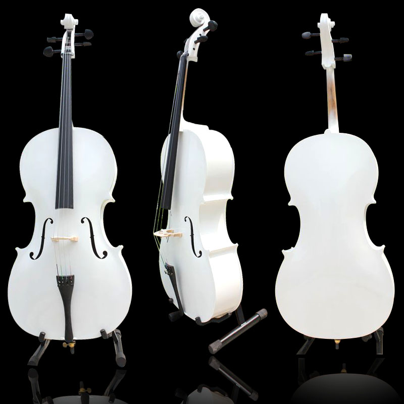 高档白色大提琴道具 演奏练习大提琴不褪色 手工大提琴摆设有档次