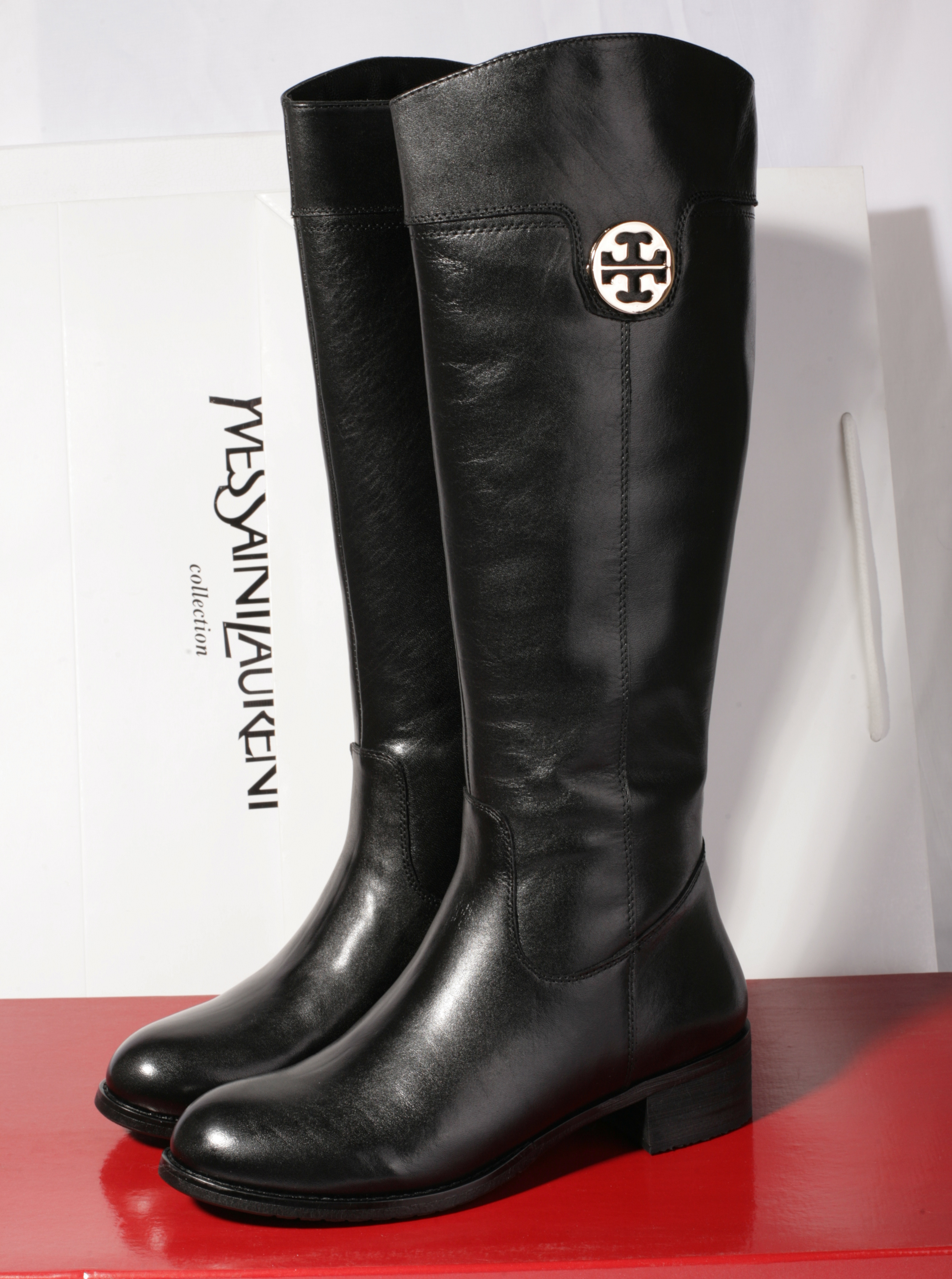 2014高端油蜡牛皮欧美高筒靴粗跟骑士靴女式长筒靴子