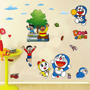 特价机器猫 卡通多啦A梦 创意卧室幼儿园背景装饰墙纸贴画 墙贴纸
