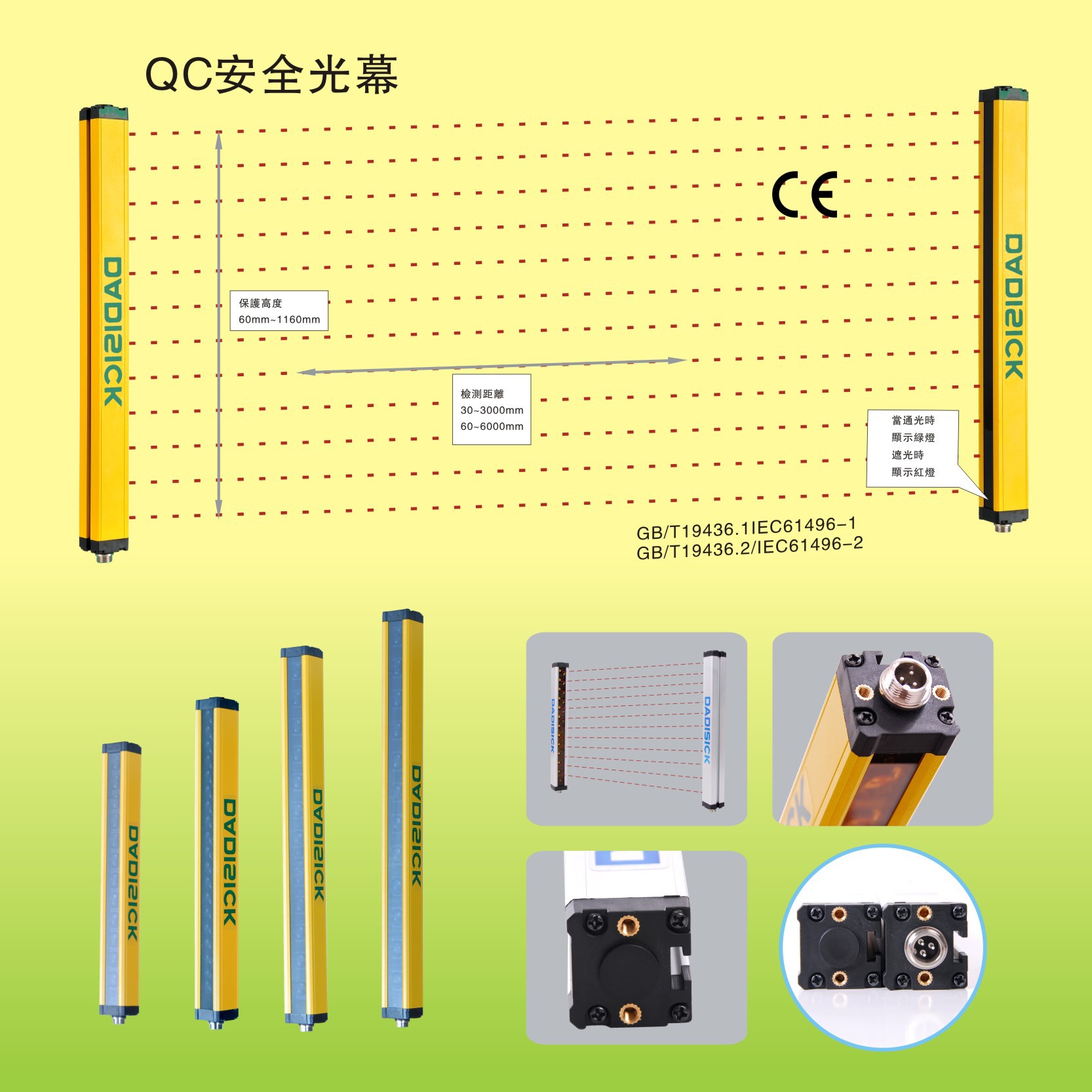 QC04/20-60台湾安全光幕传感器冲床保护器厂家直销DADISICK