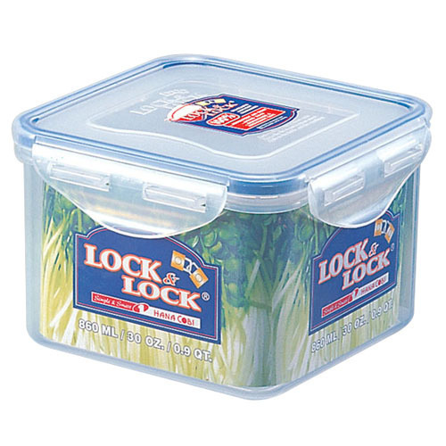 乐扣乐扣保鲜盒860ml普通型塑料饭盒冰箱收纳盒HPL855正方形
