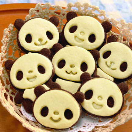 arnest熊猫曲奇饼干模具套装 日本卡通蛋糕巧克力DIY立体烘焙工具