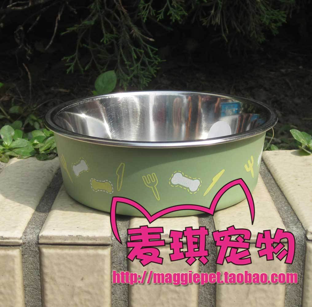 日本多格漫Doggy Man 优雅不锈钢防滑碗-犬猫用绿色