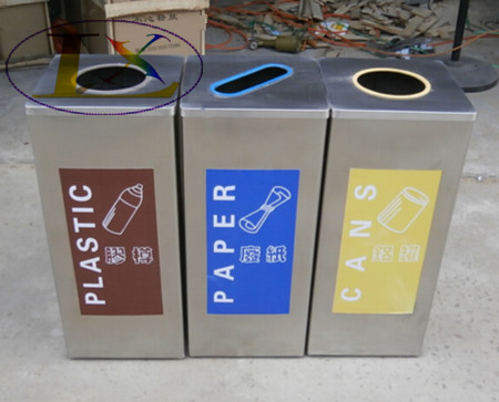 港式垃圾桶 三分类环保垃圾桶 不锈钢垃圾桶 铝罐废纸胶樽回收桶