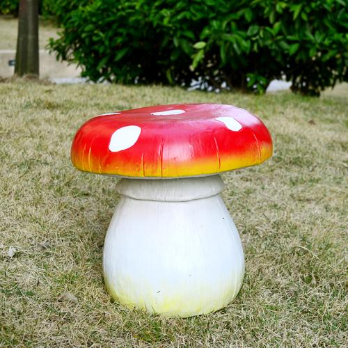 帝球礼品 欧式仿真蘑菇别墅园林花园摆件装饰品  凳子