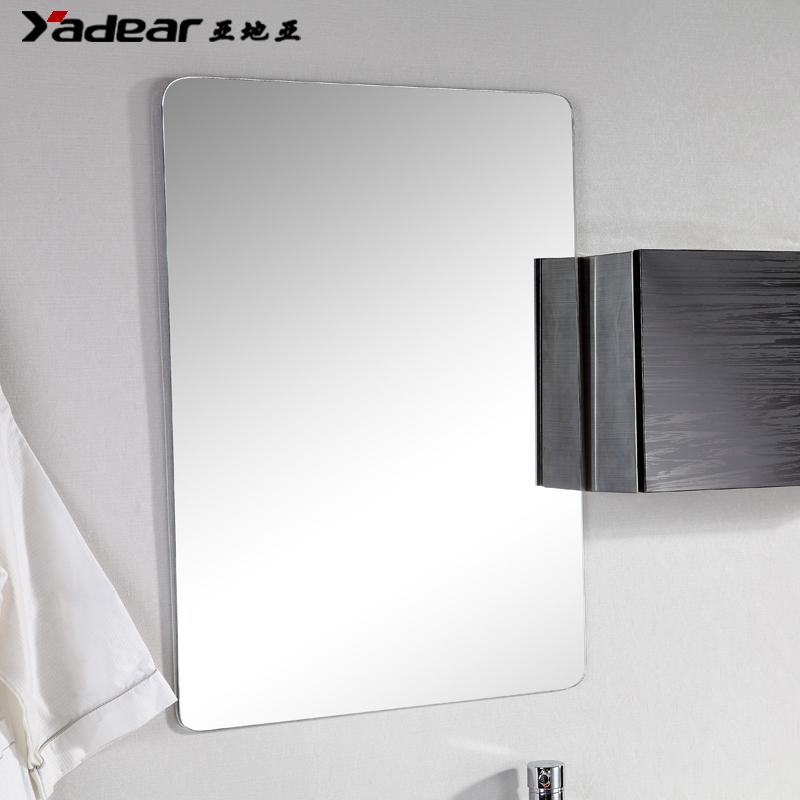 亚地亚简约现代304不锈钢边框镜子壁挂浴室镜防水卫生间梳妆镜