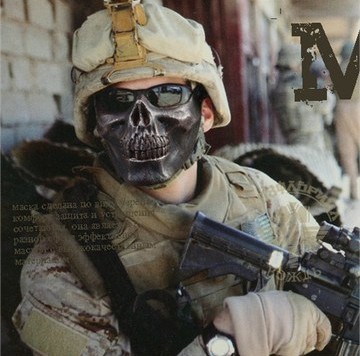 恐怖 骷髅面罩酋长 美军M03骷髅战士防护面具 半脸骷髅面具 CS