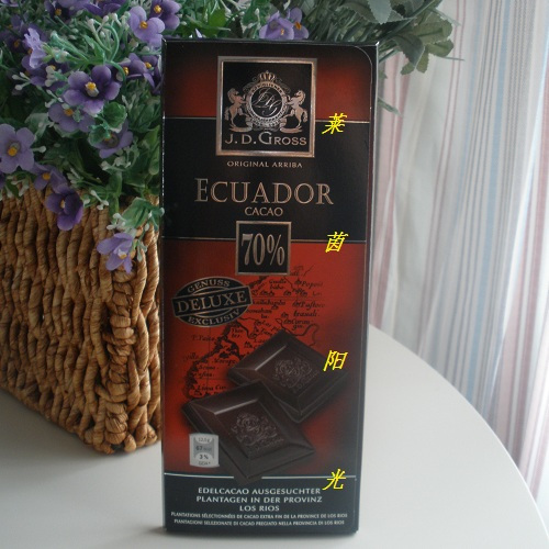 清货促销：德国代购进口零食JD.Gross厄瓜多尔70%可可黑巧克力