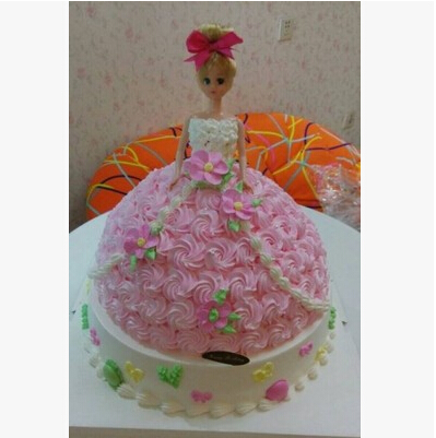 广州生日蛋糕店配送 芭比娃娃蛋糕 白雪公主蛋糕 儿童蛋糕速递