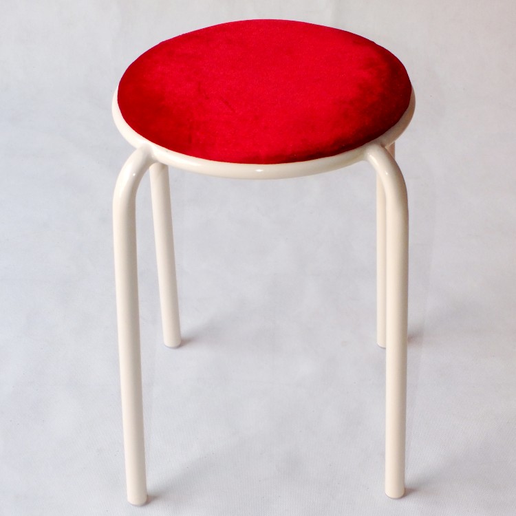 凳子 圆凳 宜家餐凳 软面绒面餐椅 彩色摞起时尚创意餐椅 会议凳