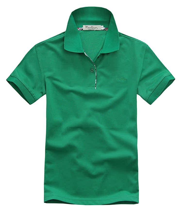 夏季男装短袖t恤 男士休闲翻领半袖宽松款体恤衫定做工作服草绿色