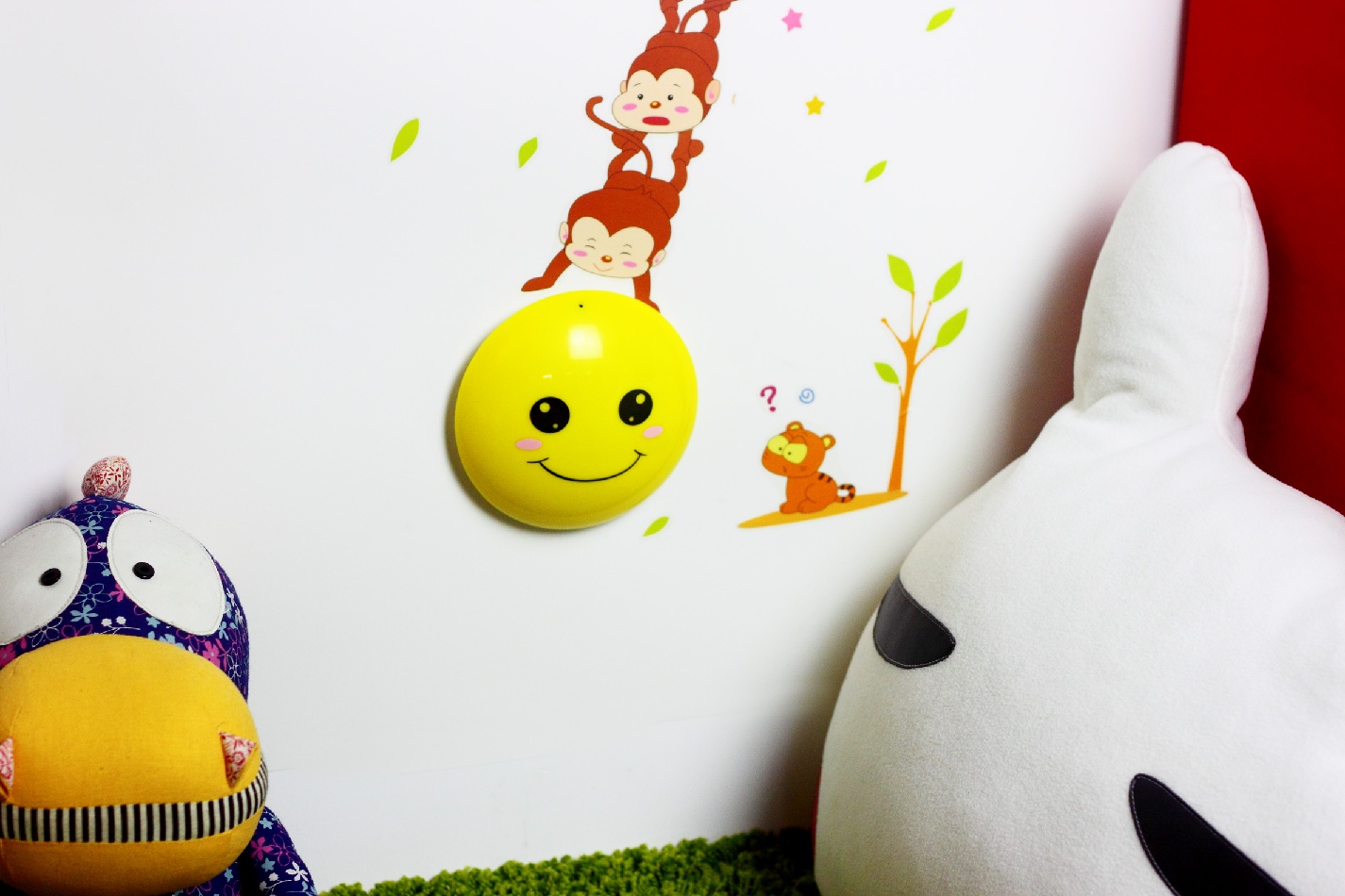 光控墙纸LED小夜灯DIY卡通智能壁灯猴子捞月3D灯 送儿童礼物 特价