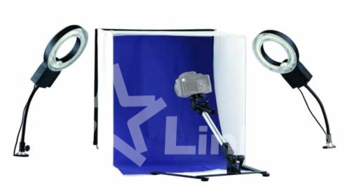 联星摄影器材 环形摄影灯套装 眼神灯 静物箱组合 FLCK-222P