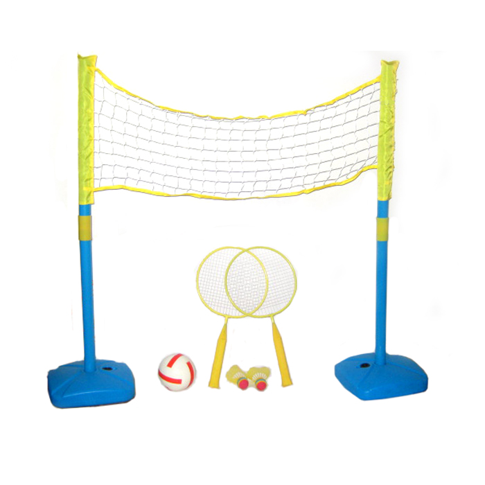 玩具乐巢儿童体育用品排球架宝宝羽毛球拍幼儿园球拍网球架套装