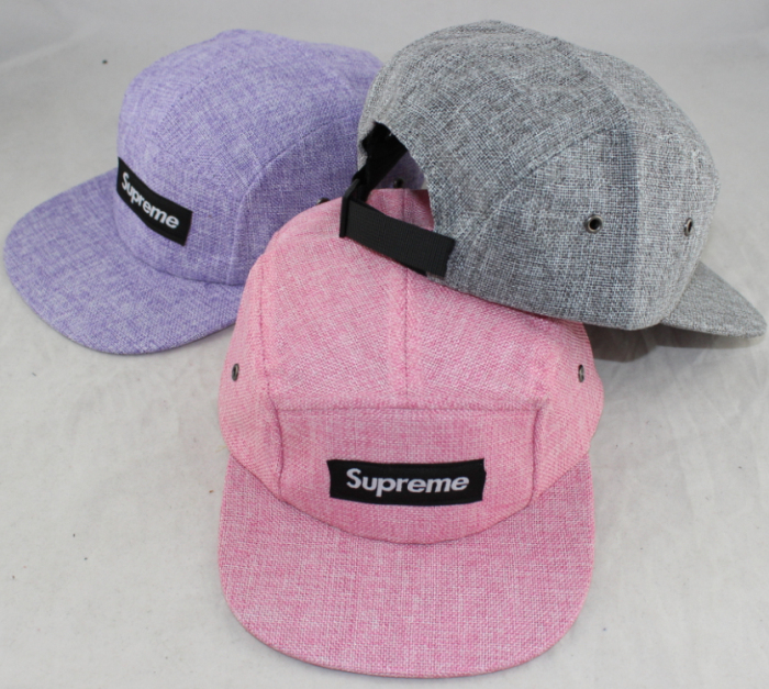紫色亚麻帽子时尚平沿帽街舞滑板男女士帽子五片露营帽