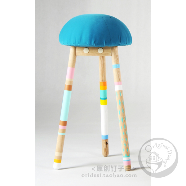 原创品牌 手工创意北欧家具beautiful legs高吧椅凳实木 天使蓝
