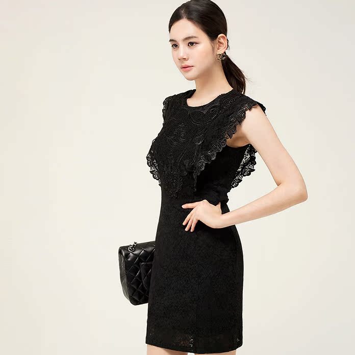 新款韩版时尚蕾丝高贵淑女气质连衣裙女 夏款 潮 修身气质