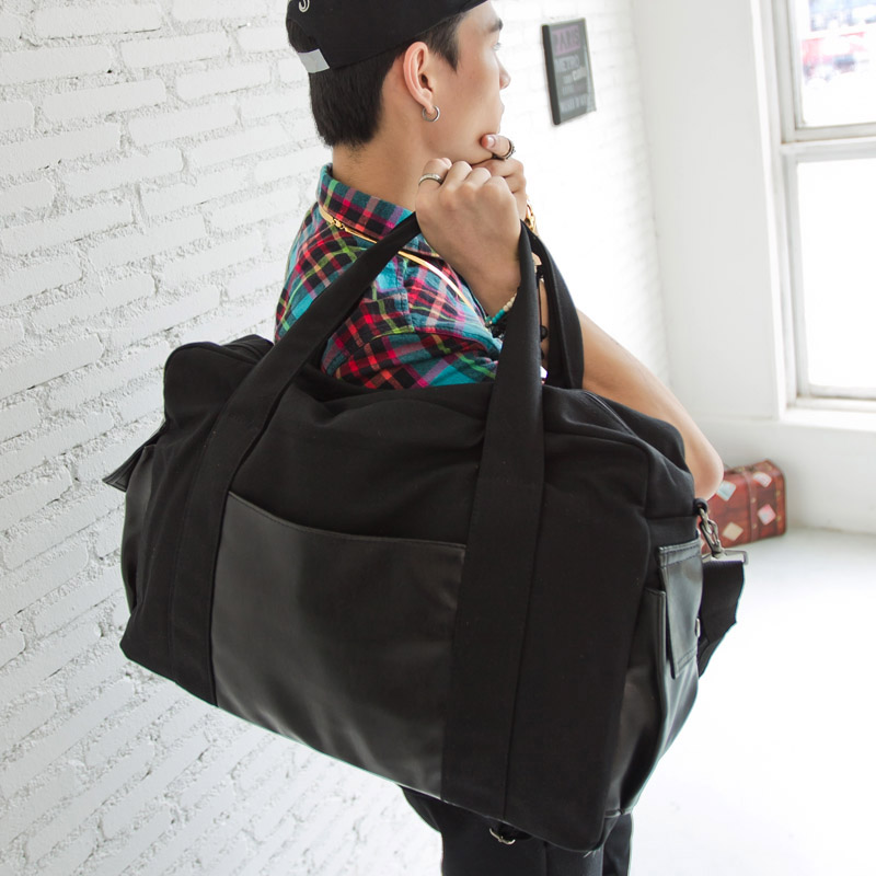 新款健身包韩版手提包单肩斜挎女休闲帆布包旅行包男包大包行李袋