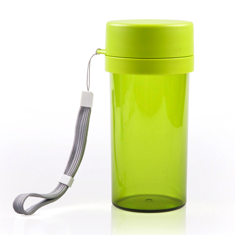 环保健康简约随身杯 隔层过滤茶杯透明水杯 防漏便携杯运动水杯