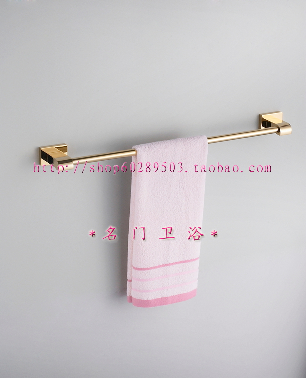 名门卫浴 全铜毛巾架毛巾杆单杆 欧式奢华镀金色 6300