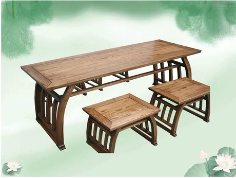 马鞍桌五件套明清仿古家具实木榆木桌子休闲茶桌餐桌椅组合特价
