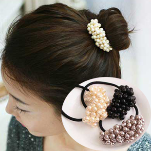 凡妮莎韩国进口发饰品 优雅经典珍珠发圈 发绳 头花 橡皮筋 E31