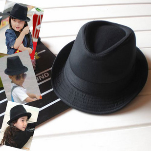儿童礼帽爵士帽 男童帽子韩版潮/ 黑色爵士帽子/儿童时尚个性礼帽