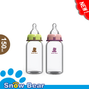 正品小白熊玻璃奶瓶09313 标准口 婴儿奶瓶 母体拟真奶嘴 150ML