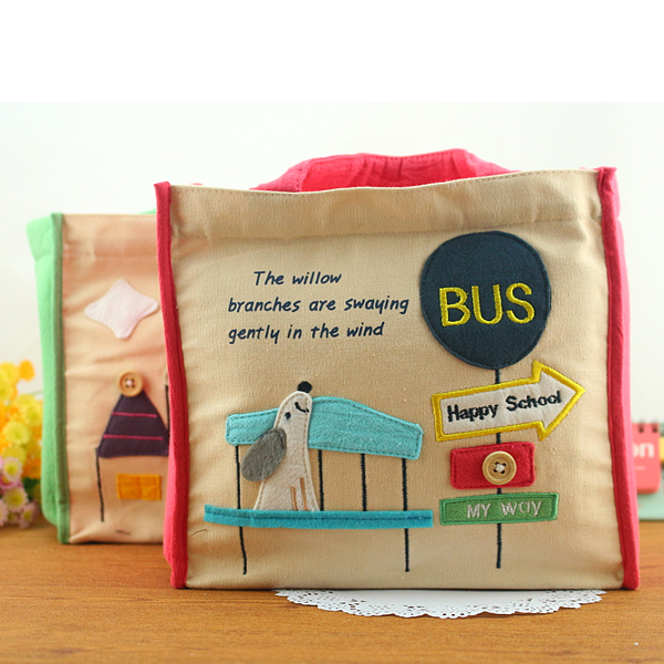 2012新款野餐袋 韩版布艺手提饭盒袋 餐具袋 时尚田园风手提包