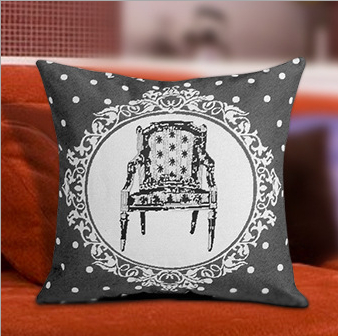 欧式花纹 椅子靠垫坐垫套 黑白时尚风格 办公室沙发抱枕 送礼佳品