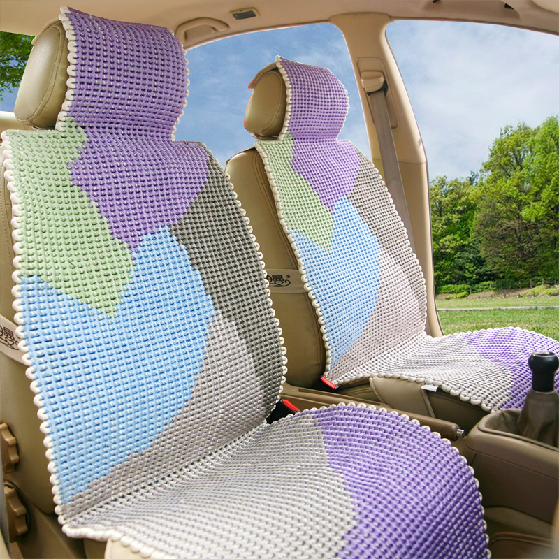 时尚汽车坐垫四季通用新款夏天凉垫全包夏季手编冰丝透气座垫用品