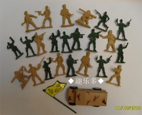 ◆趣乐多◆玩具*30只装兵人一套含小旗车辆等*小人兵*战争游戏