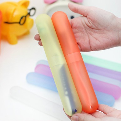 旅行牙具座防尘收纳盒便携式韩国创意男女韩版折叠纯色通用牙刷架