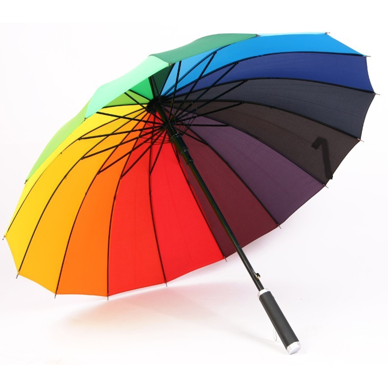 特价包邮韩国创意公主伞雨伞16骨长柄彩虹伞 加大高尔夫伞 送布套