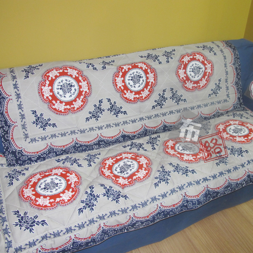 布络正品全棉中式布艺飘窗垫 现代真皮实木沙发四季通用防滑垫子