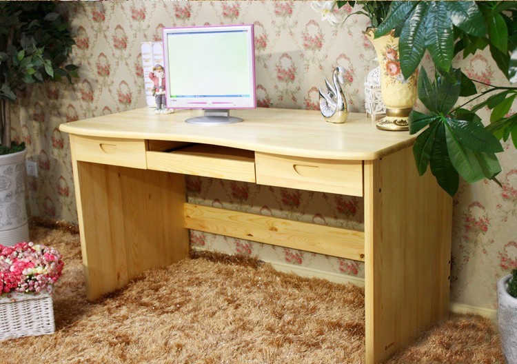 实木电脑桌纯实木书桌学习桌写字台松木书桌台式简约时尚办公桌