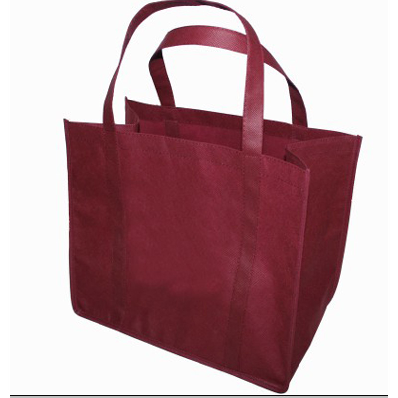 特价--促销大号大容量加厚牢固无纺布购物环保手提袋现货酒红色