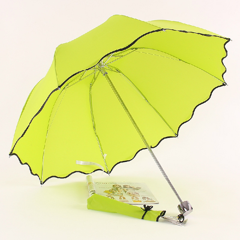 天宝 荷叶边紫外线遮阳伞遇水开花 创意三折雨伞 定做广告伞