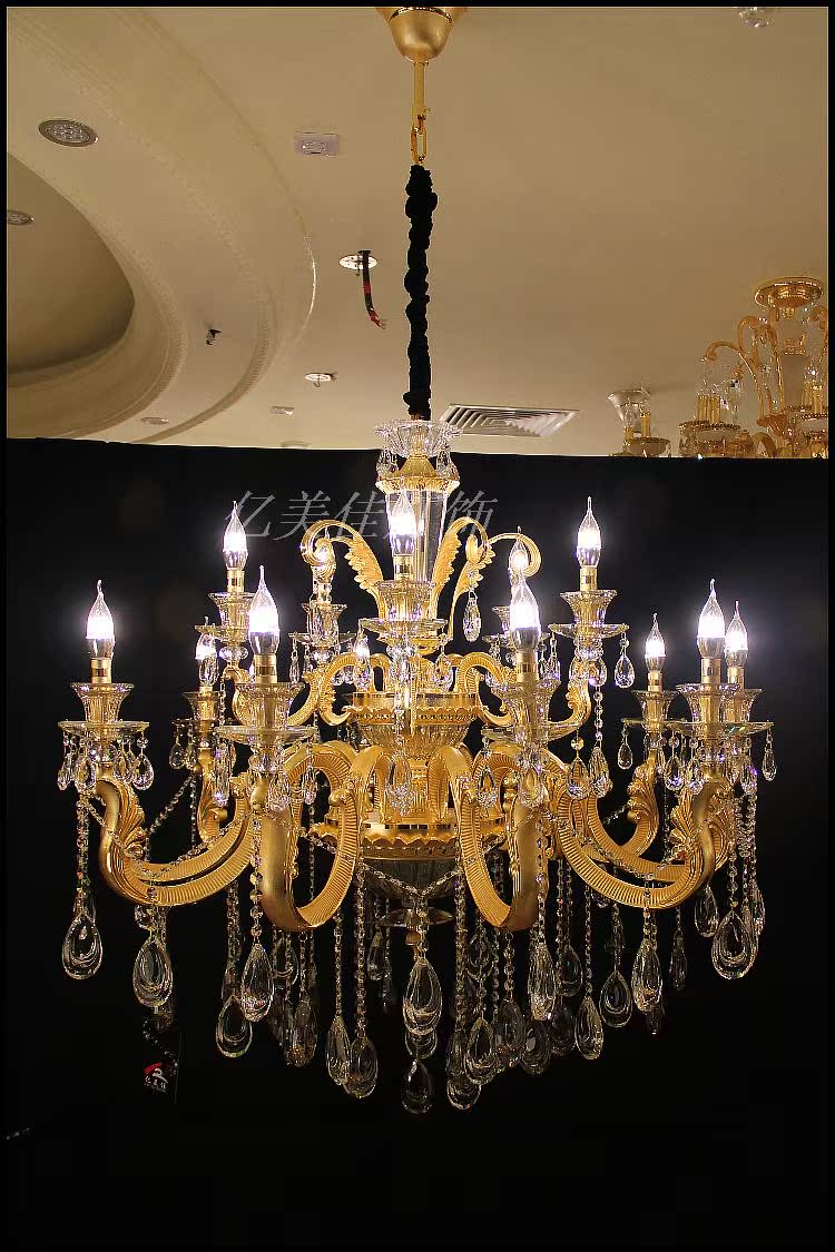 视频客厅餐厅卧室欧式现代简约蜡烛水晶吸顶吊灯88008/10+5沙金