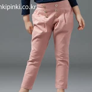 韩国童装 女童秋款2013 新款公主休闲舒适直通裤 英伦风格长裤
