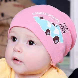春季新款宝宝套头帽棒球帽儿童帽子婴儿帽棉布帽小汽车帽