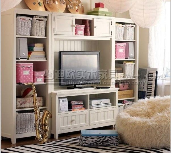 简约地中海田园电视柜组合 白色美式乡村田园家具定做客厅家具