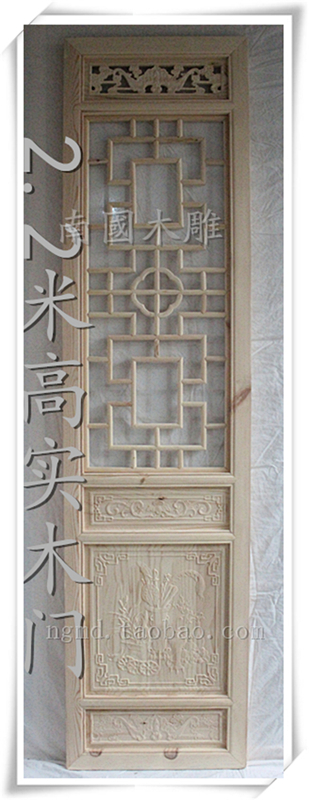 东阳南国木雕西兰松仿古实木门 花格门 门窗可定做 隔断白胚2.2米