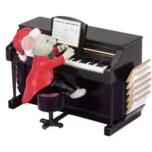 美国新款树脂Mrchristmas珍藏版 弹钢琴的米奇音乐盒八音盒礼物