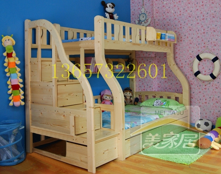 上下床高低床儿童双层床实木双层床梯柜1.5米子母床实木家具S88