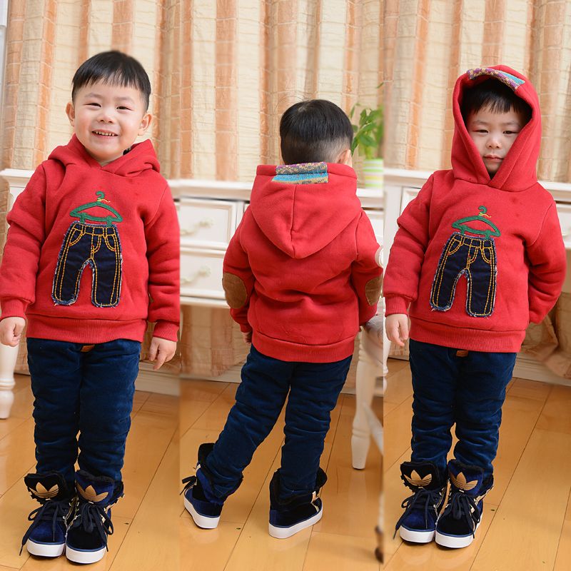 秋冬童装韩版男童装啦芙莱儿童宝宝加厚羊羔绒棉袄卫衣外套