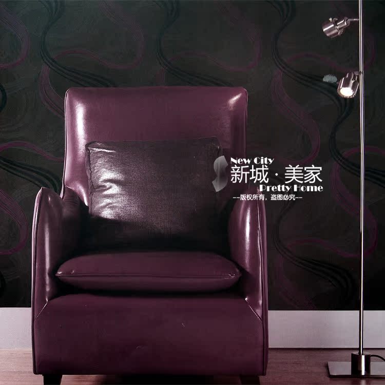 新城美家-7平方深压纹背景墙纸 SWO405紫色缎带-现代抽象背景壁纸