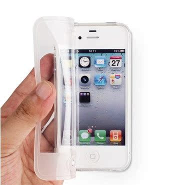 苹果4s手机壳 iphone5外壳 5s 硅胶翻盖软壳 防摔触屏保护套 透明